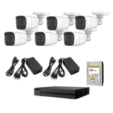 KIT TurboHD 1080p / DVR 8 Canales / 6 Cámaras Bala (Exterior) / Fuentes de Poder / Accesorios de Instalación