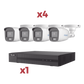 KIT TurboHD 1080p / DVR 4 canales / 4 Cámaras Bala / Audio por coaxitron / 1 Fuente de Poder Profesional / ColorVu Lite + Micrófono Integrado